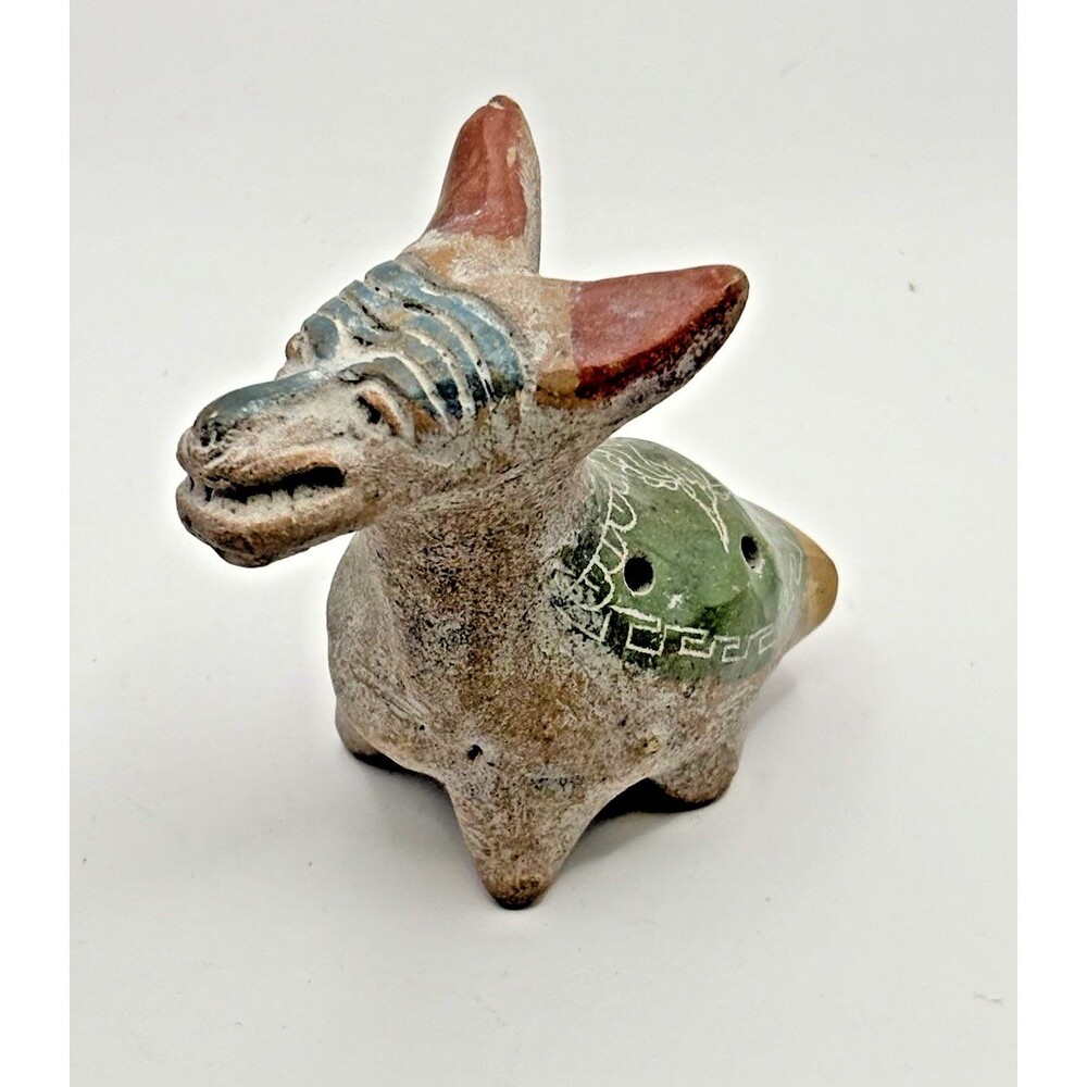 Mexican Xoloitzcuintle Xolo Dog Folk Art Pottery Whistle Mayan Aztec Used
